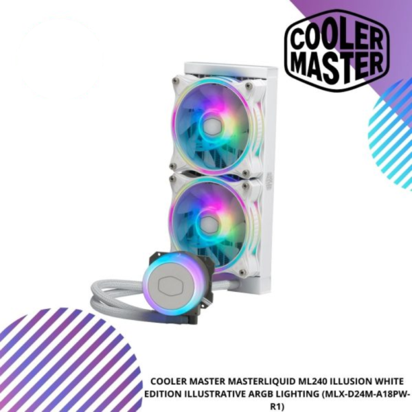COOLER MASTER MASTERLIQUID ML240 ILLUSION WHITE EDITION ILLUSTRATIVE ARGB LIGHTING (MLX-D24M-A18PW-R1)