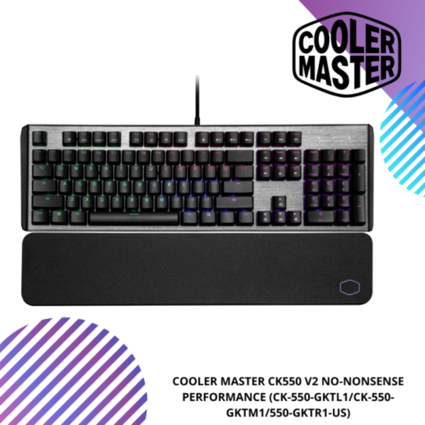 COOLER MASTER CK550 V2 Mechanical Gaming Keyboard (CK-550-GKTL1/CK-550-GKTM1/550-GKTR1-US)