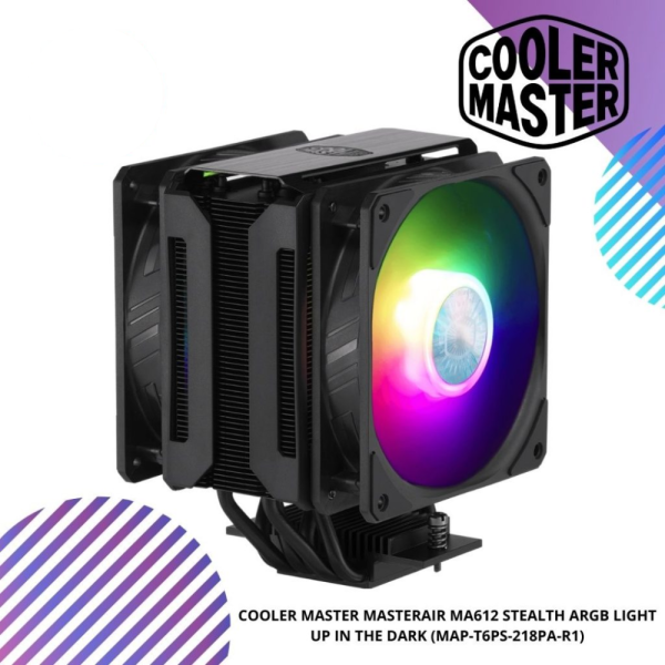 COOLER MASTER MASTERAIR MA612 STEALTH ARGB LIGHT UP IN THE DARK (MAP-T6PS-218PA-R1)
