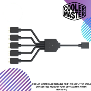 COOLER MASTER ADDRESSABLE RGB 1-TO-5 SPLITTER CABLE CONNECTING MORE OF YOUR DEVICES (MFX-AWHN-1NNN5-R1)