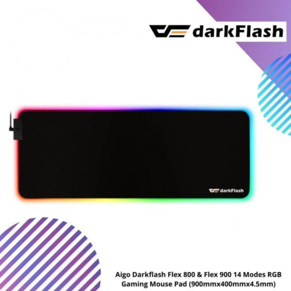 Aigo Darkflash Flex 800 & Flex 900 14 Modes RGB Gaming Mouse Pad (900mmx400mmx4.5mm)