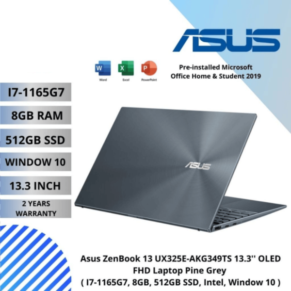Asus ZenBook 13 UX325E-AKG349TS 13.3'' OLED FHD Laptop Pine Grey