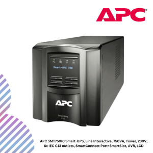 APC SMT750IC Smart-UPS, Line Interactive, 750VA, Tower, 230V, 6x IEC C13 outlets, SmartConnect Port+SmartSlot, AVR, LCD