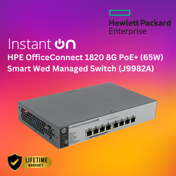 HPE OfficeConnect 1820 8G PoE+ (65W) Smart Wed Managed Switch (J9982A)