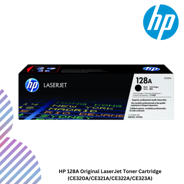HP 128A Original LaserJet Toner Cartridge (CE320A/CE321A/CE322A/CE323A)