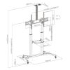 Brateck TTL03-610TW LARGE SCREEN TELESCOPIC HEIGHT ADJUSTABLE STEEL TV CART ( TTL03-610TW )