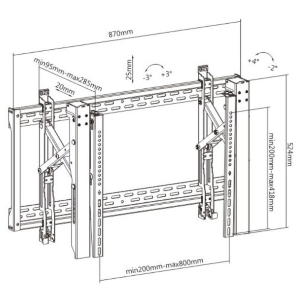 Brateck LVW06-48T Pop-Out Landscape Video Wall Mount ( LVW06-48T )