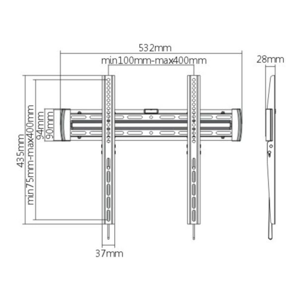 Brateck LP45-44F 32-55 inch Fixed TV Wall Mount (LP45-44F)
