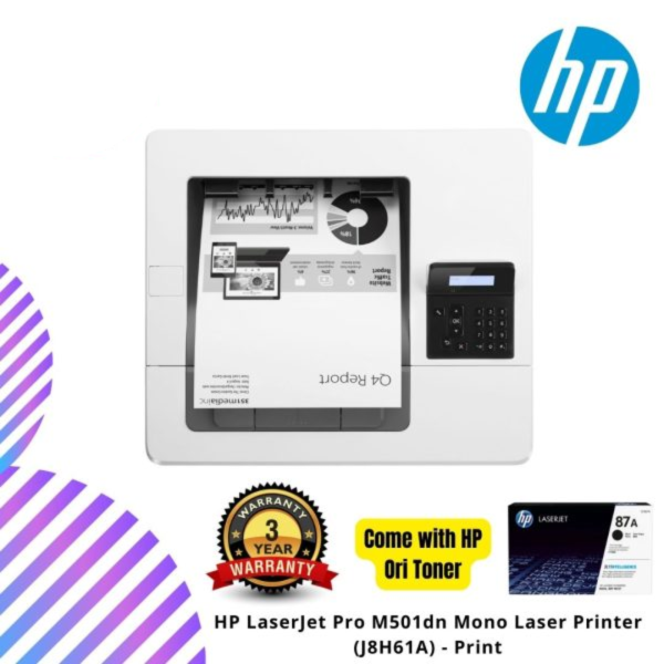 HP LaserJet Pro M501dn Mono Laser Printer (J8H61A) - Print