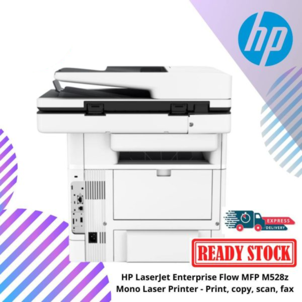 HP LaserJet Enterprise Flow MFP M528z Mono Laser Printer - Print, copy, scan, fax