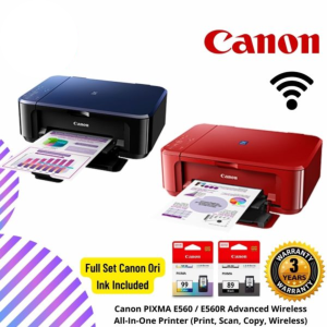 Canon PIXMA E560 / E560R Advanced Wireless All-In-One Printer (Print, Scan, Copy, Wireless)