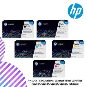 HP 504A | 504X Original LaserJet Toner Cartridge (CE250A/CE251A/CE252A/CE253A) (CE250X)