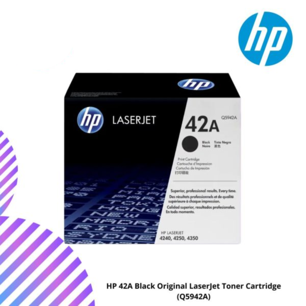 HP 42A Black Original LaserJet Toner Cartridge (Q5942A)