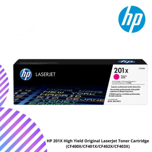 HP 201X High Yield Original LaserJet Toner Cartridge (CF400X/CF401X/CF402X/CF403X)
