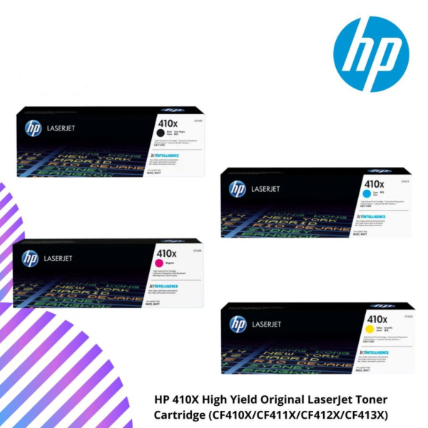 HP 410X High Yield Original LaserJet Toner Cartridge (CF410X/CF411X/CF412X/CF413X)