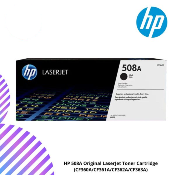 HP 508A Original LaserJet Toner Cartridge (CF360A/CF361A/CF362A/CF363A)
