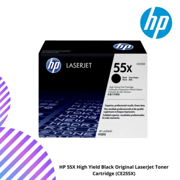 HP 55X High Yield Black Original LaserJet Toner Cartridge (CE255X)