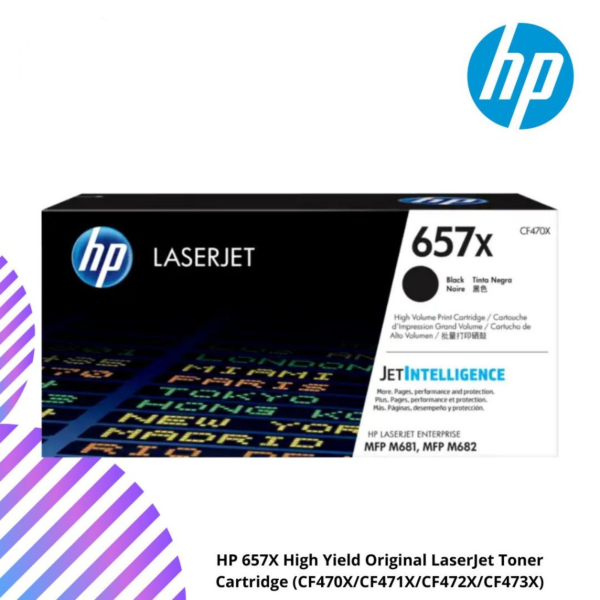 HP 657X High Yield Original LaserJet Toner Cartridge (CF470X/CF471X/CF472X/CF473X)
