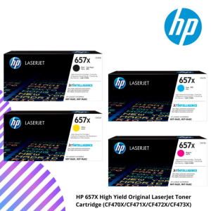 HP 657X High Yield Original LaserJet Toner Cartridge (CF470X/CF471X/CF472X/CF473X)