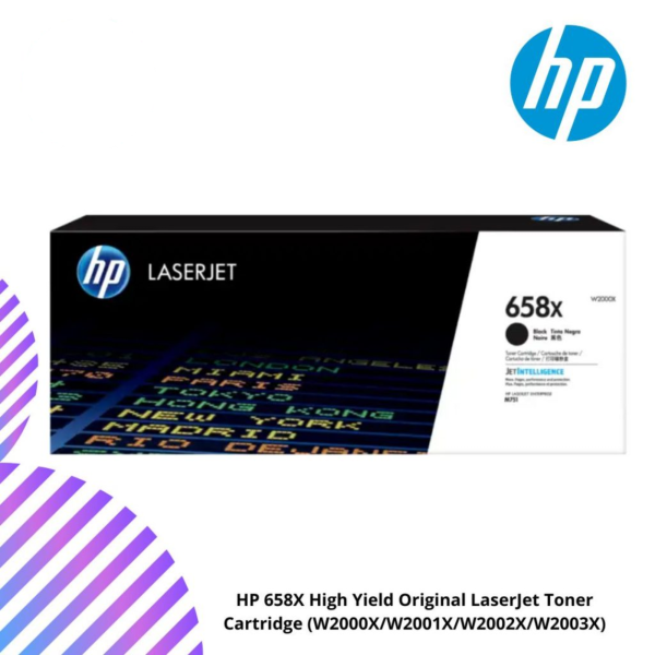 HP 658X High Yield Original LaserJet Toner Cartridge (W2000X/W2001X/W2002X/W2003X)
