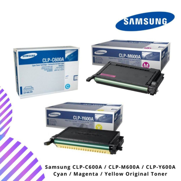 [Clear Stock] Samsung CLP-C600A / CLP-M600A / CLP-Y600A Cyan / Magenta / Yellow Original Toner