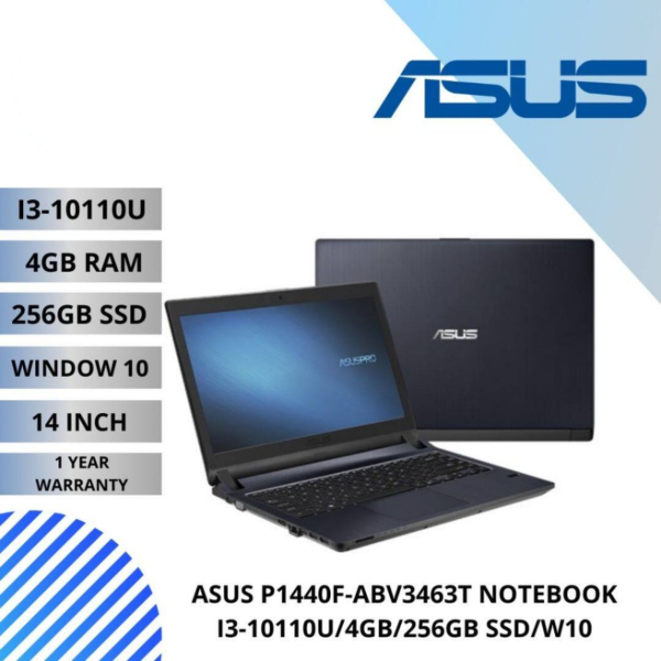 ASUS P1440F-ABV3463T NOTEBOOK - I3-10110U/4GB/256GB SSD/W10/1 YEAR WARRANTY