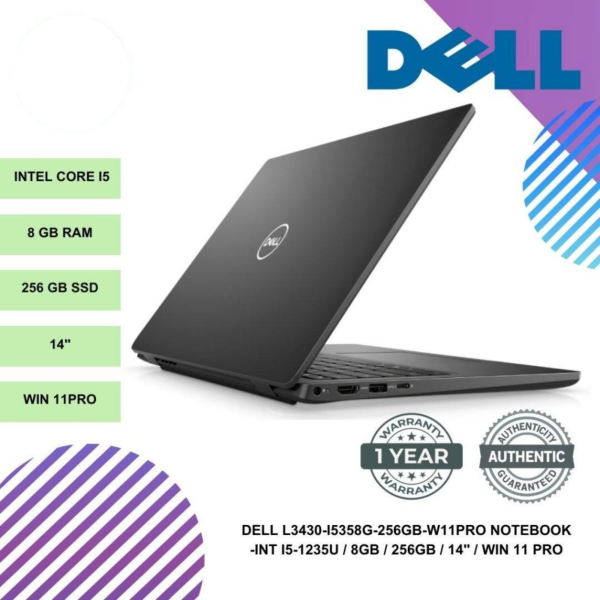 DELL L3430-I5358G-256GB-W11PRO NOTEBOOK -INT I5-1235U / 8GB / 256GB / 14" / WIN 11 PRO
