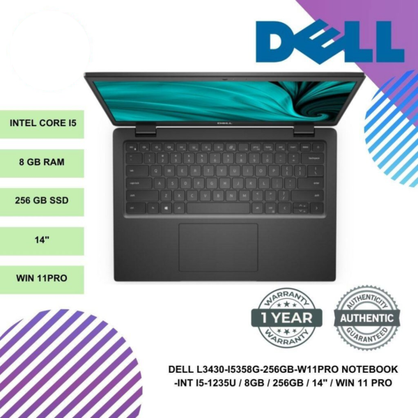 DELL L3430-I5358G-256GB-W11PRO NOTEBOOK -INT I5-1235U / 8GB / 256GB / 14" / WIN 11 PRO