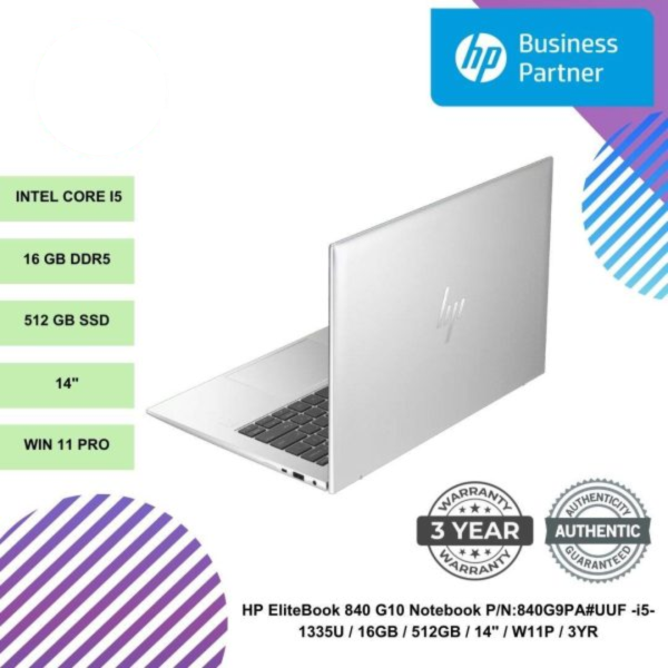 SHOPEELAZADA-2024-12-27T123648.380.png HP EliteBook 840 G10 Notebook P/N:840G9PA#UUF -i5-1335U / 16GB / 512GB / 14" / W11P / 3YR