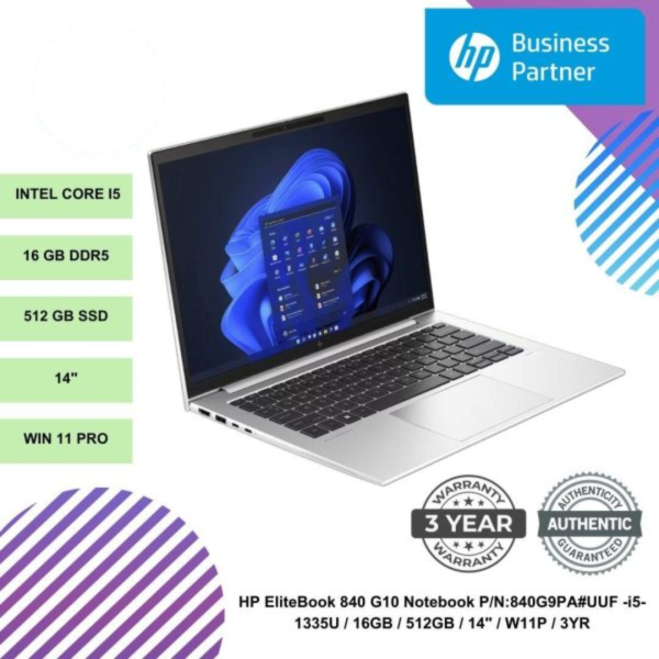 SHOPEELAZADA-2024-12-27T123659.027.png HP EliteBook 840 G10 Notebook P/N:840G9PA#UUF -i5-1335U / 16GB / 512GB / 14" / W11P / 3YR