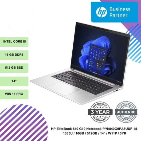 SHOPEELAZADA-2024-12-27T123701.696.png HP EliteBook 840 G10 Notebook P/N:840G9PA#UUF -i5-1335U / 16GB / 512GB / 14" / W11P / 3YR