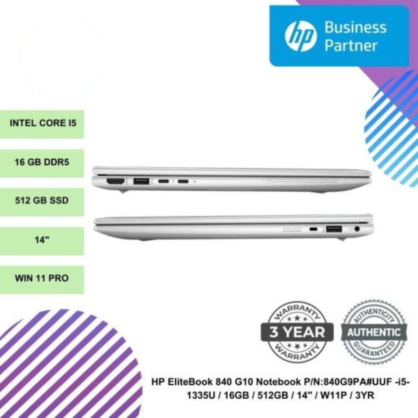 SHOPEELAZADA-2024-12-27T123800.453.png HP EliteBook 840 G10 Notebook P/N:840G9PA#UUF -i5-1335U / 16GB / 512GB / 14" / W11P / 3YR