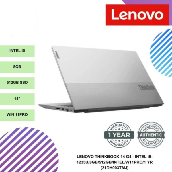LENOVO THINKBOOK 14 G4 - INTEL i5-1235U/8GB/512GB/INTEL/W11PRO/1 YR (21DH003TMJ)