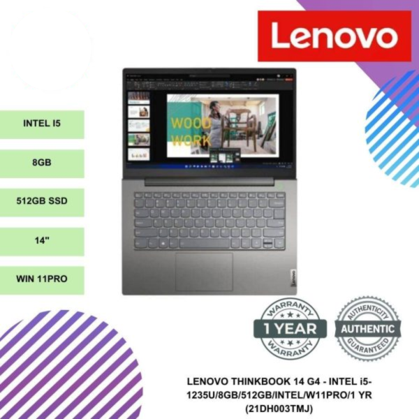 LENOVO THINKBOOK 14 G4 - INTEL i5-1235U/8GB/512GB/INTEL/W11PRO/1 YR (21DH003TMJ)