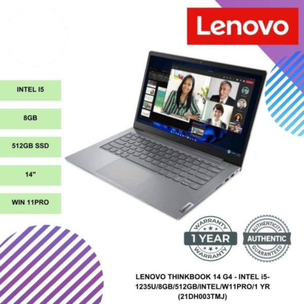 LENOVO THINKBOOK 14 G4 - INTEL i5-1235U/8GB/512GB/INTEL/W11PRO/1 YR (21DH003TMJ)