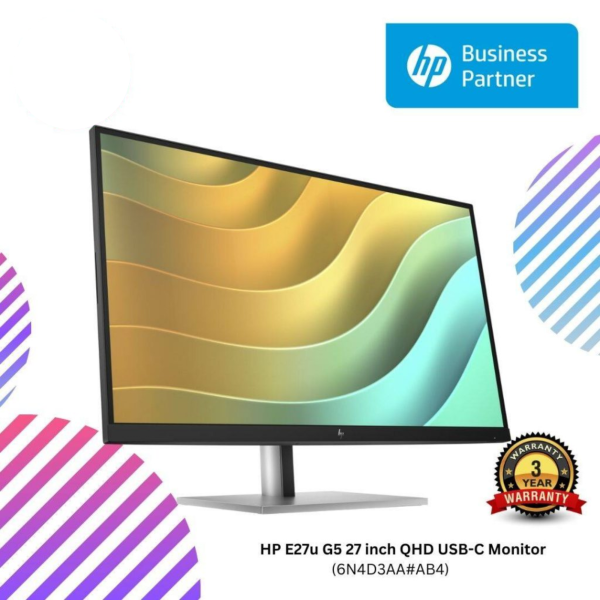 HP E27u G5 27 inch QHD USB-C Monitor (6N4D3AA#AB4)