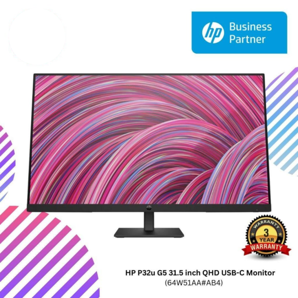 HP P32u G5 31.5 inch QHD USB-C Monitor (64W51AA#AB4)