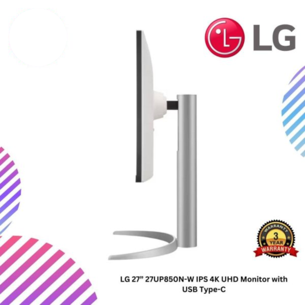 LG 27” 27UP850N-W IPS 4K UHD Monitor with USB Type-C