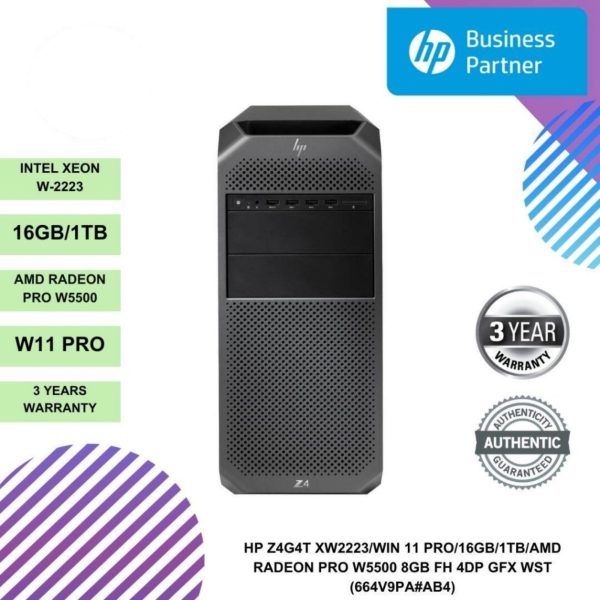 HP Z4G4T XW2223/WIN 11 PRO/16GB/1TB/AMD RADEON PRO W5500 8GB FH 4DP GFX WST (664V9PA#AB4)