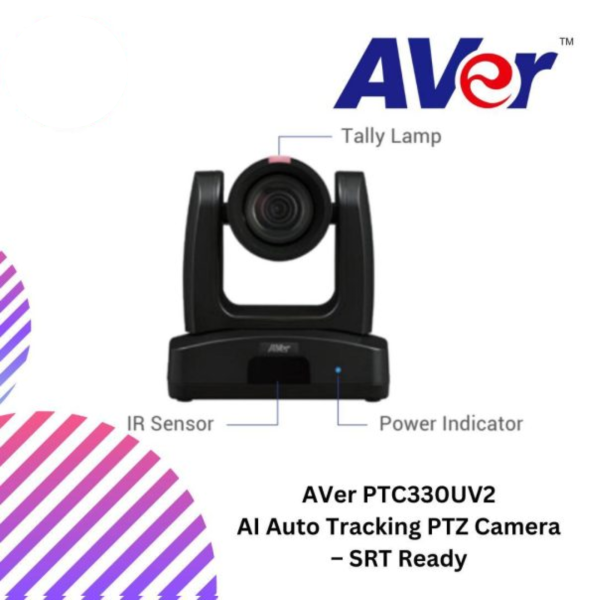 AVer PTC330UV2 AI Auto Tracking PTZ Camera – SRT Ready