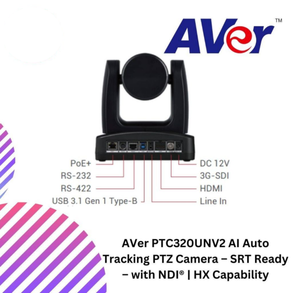 AVer PTC320UNV2 AI Auto Tracking PTZ Camera – SRT Ready – with NDI® | HX Capability