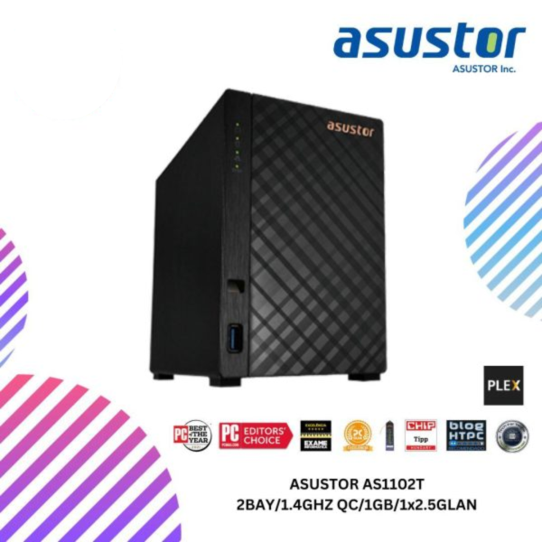 ASUSTOR AS1102T 2BAY/1.4GHZ QC/1GB/1x2.5GLAN
