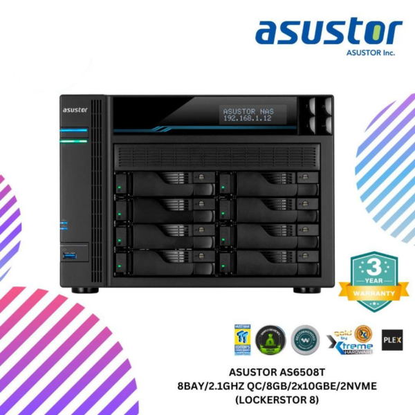 SHOPEELAZADA-2024-12-30T125015.543.png ASUSTOR AS6508T 8BAY/2.1GHZ QC/8GB/2x10GBE/2NVME (LOCKERSTOR 8)