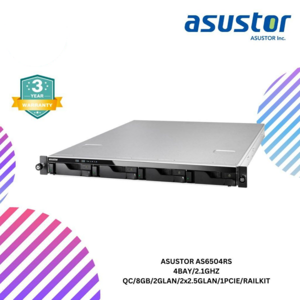 ASUSTOR AS6504RS 4BAY/2.1GHZ QC/8GB/2GLAN/2x2.5GLAN/1PCIE/RAILKIT