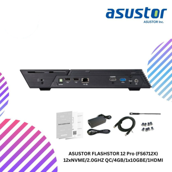ASUSTOR FS6712X 12xNVME/2.0GHZ QC/4GB/1x10GBE/1HDMI