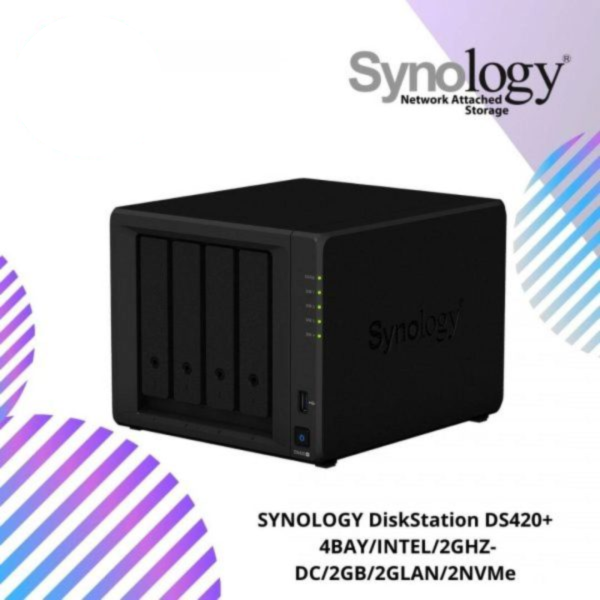 SYNOLOGY DiskStation DS420+ 4BAY/INTEL/2GHZ-DC/2GB/2GLAN/2NVMe