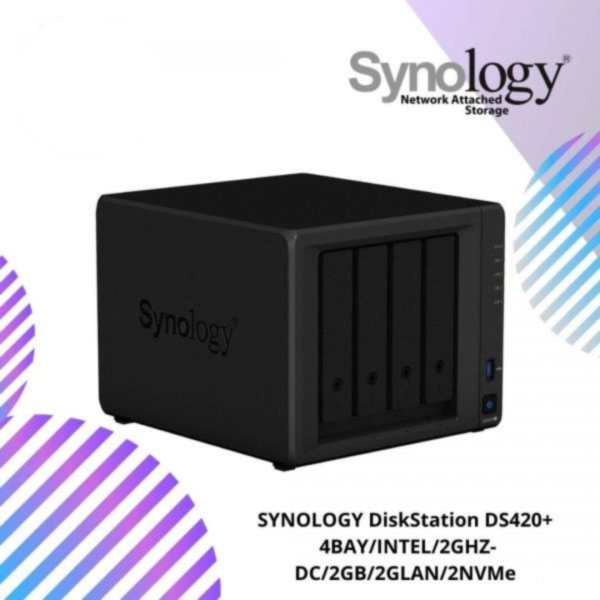 SYNOLOGY DiskStation DS420+ 4BAY/INTEL/2GHZ-DC/2GB/2GLAN/2NVMe
