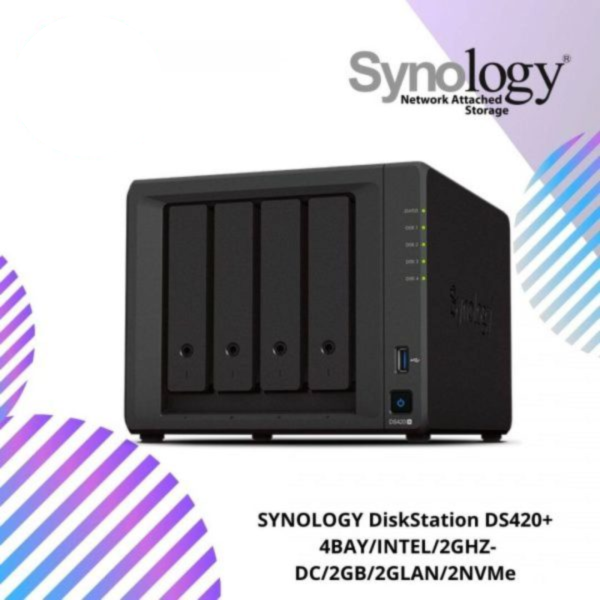 SYNOLOGY DiskStation DS420+ 4BAY/INTEL/2GHZ-DC/2GB/2GLAN/2NVMe
