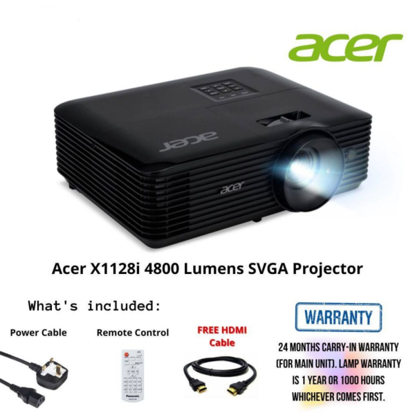 Acer X1128i 4800 Lumens SVGA Projector