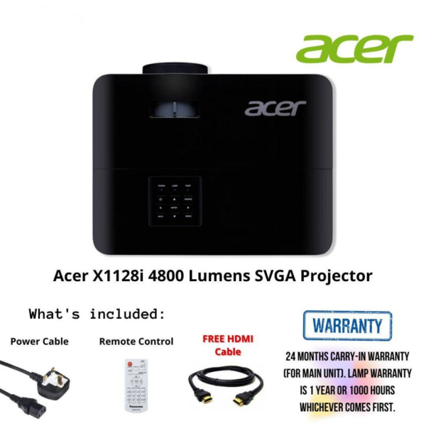 Acer X1128i 4800 Lumens SVGA Projector